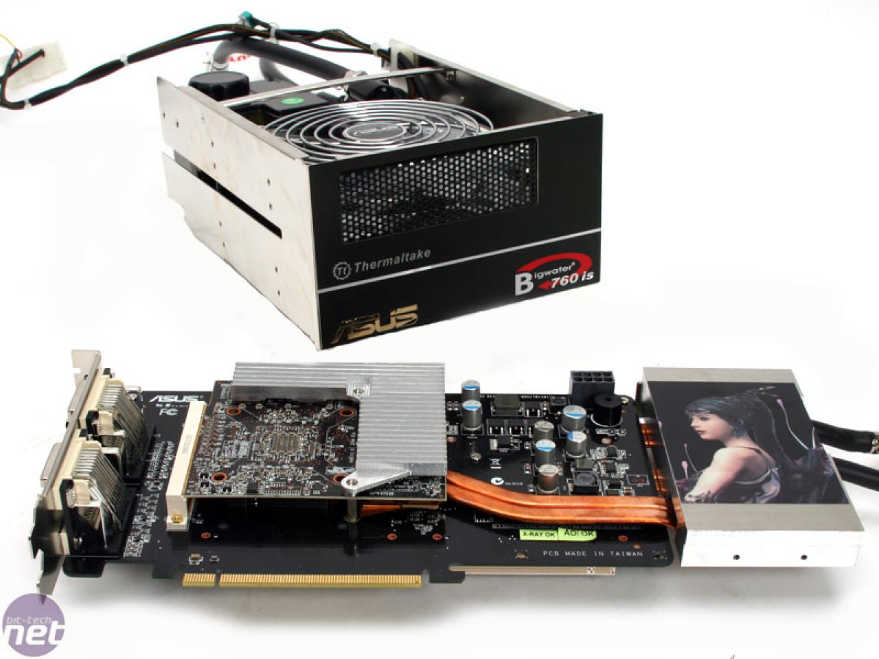 [28/03/2008] Asus EAH3850 Trinity: Drei RV670-GPUs auf einer Karte dank MXM-Modulen. (Bild: Bit-Tech.net)