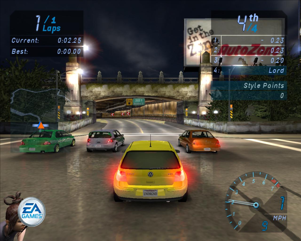 [22/04/2008] 2003: Need for Speed Unterground (Ölpfützen-Alarm unter den Autos)