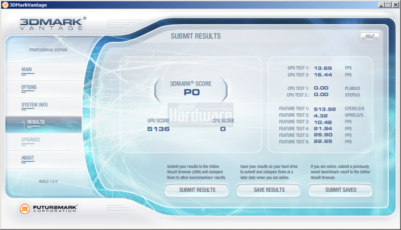 [28/04/2008] 3DMark Vantage: Geforce 8800GTX FW174.74 Performance