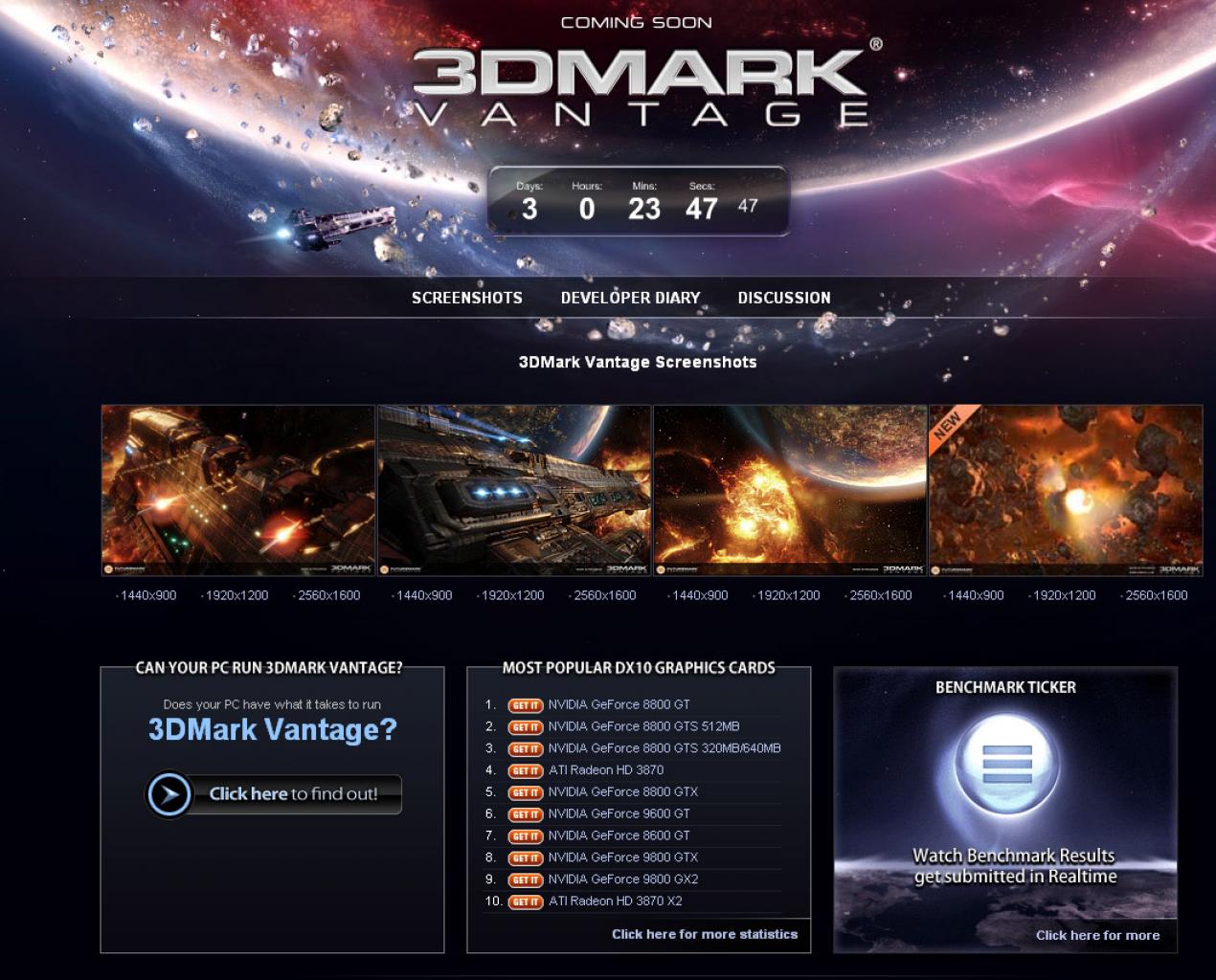 [25/04/2008] Der 3DMark Vantage soll am 28.04 das Licht der Welt erblicken, nun ist auf der asiatischen Website Xfastest.com ist die Score einer Geforce 9800 GTX aufgetaucht