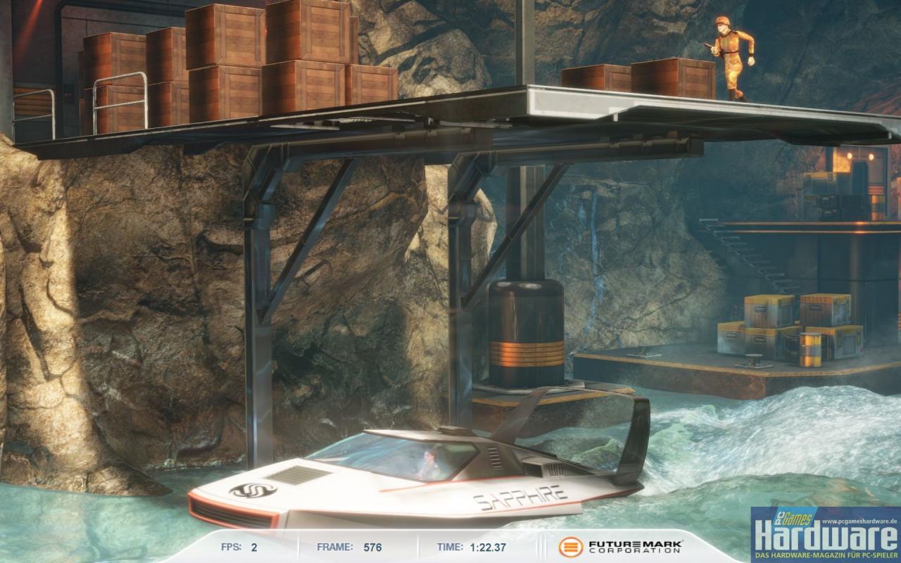 [28/04/2008] 3DMark Vantage: Die besten Bilder aus Game Test 1 (Jane Nash) mit maximaler Bildqualität (Extreme-Setting: 1.920x1.200, 4x Multi-Sampling, anisotropes Filtern, Texturen, Schatten, Parallax Occlusion Mapping und volumetrisches Rendern auf 