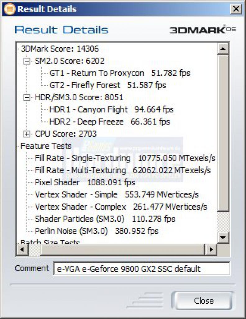 [14/04/2008] Evga e-Geforce 9800 GX2 SSC im Benchmark-Test: 3DMark06, 1.280x1.024, Standardeinstellungen.