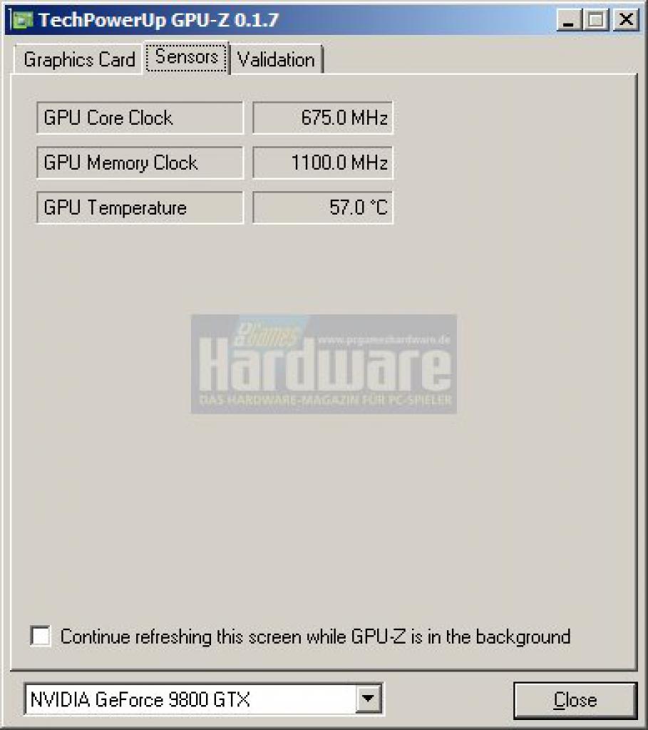 [01/04/2008] Point of View Geforce 9800 GTX: GPU-z (Bild: PCGH)