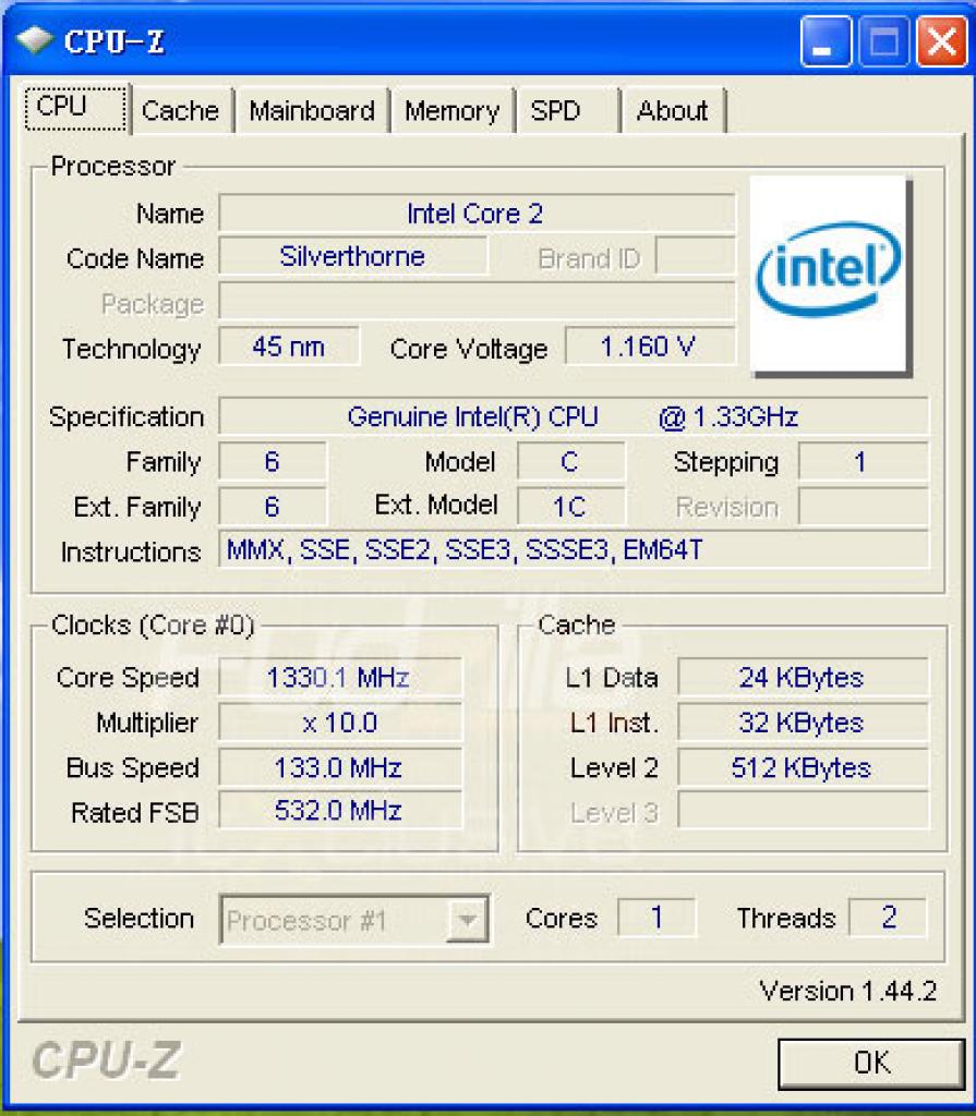 [23/04/2008] Intel Atom: Silverthone mit 1,33 GHz
