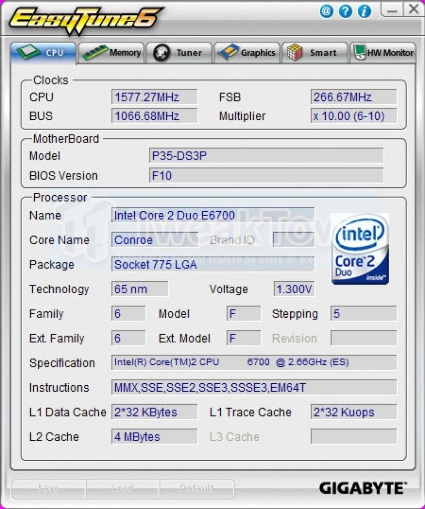 [22/04/2008] Gigabyte: Die Software Easy Tune 6 soll auch mit P35-, X38- und X48-basierten Mainboards kompatibel sein (Bild: Tweaktown)