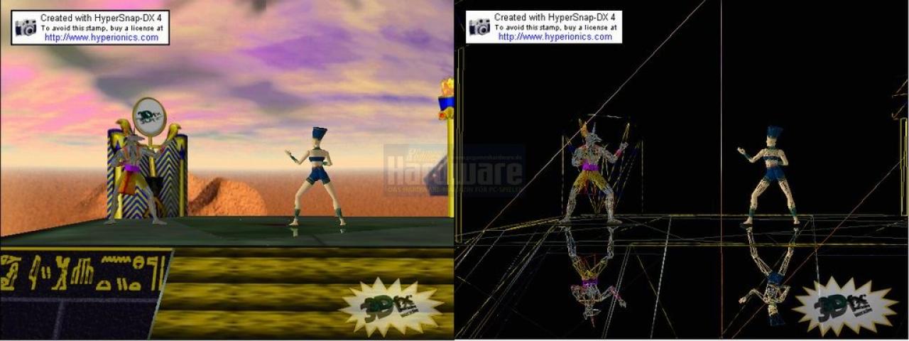 [23/04/2008] 3dfx - Die erste 3dfx-Techdemo „Valley of Ra” (1996) wurde vom heutigen Valve-Mann Gary McTaggart programmiert und beeindruckte viele Spieleentwickler mit Reflexionen.
