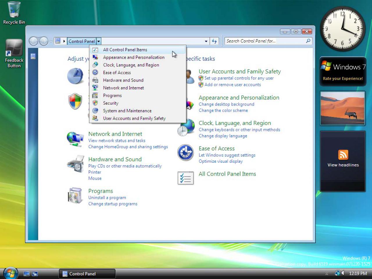 [06/04/2008] Windows 7 Build 6519 (Bild: winsupersite.com)