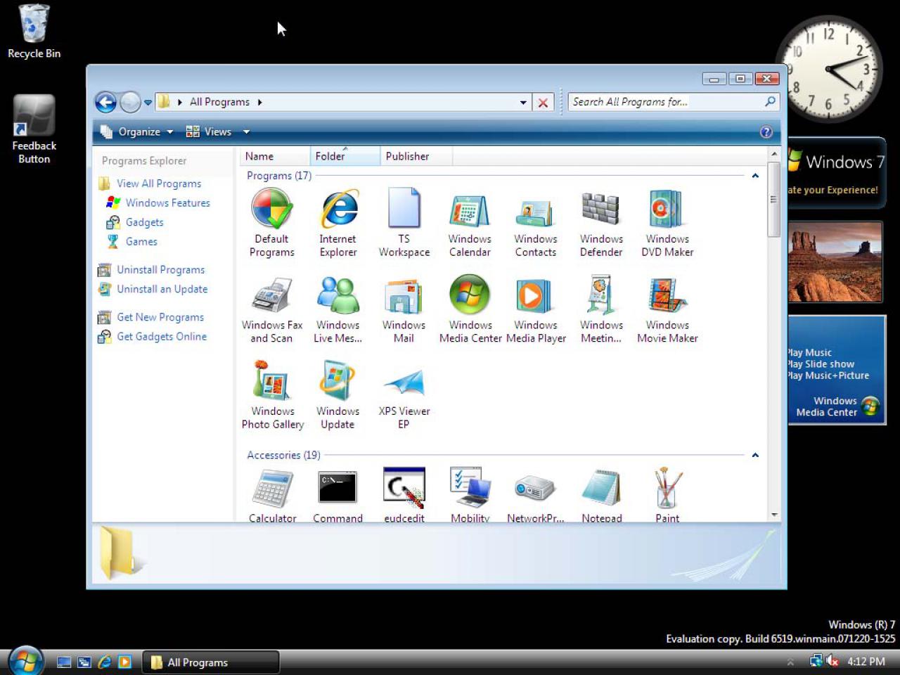[06/04/2008] Windows 7 Build 6519 (Bild: winsupersite.com)