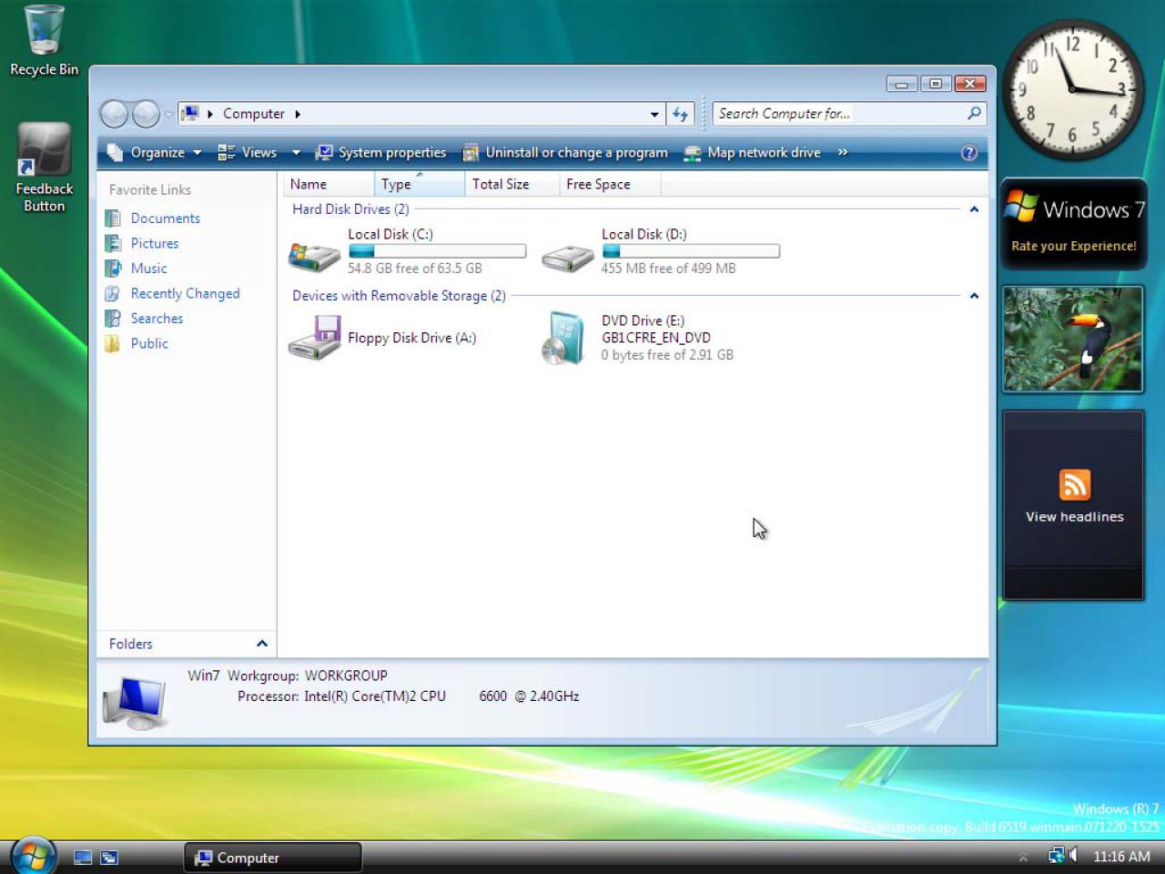 [06/04/2008] Windows 7 Build 6519 (Bild: winsupersite.com)