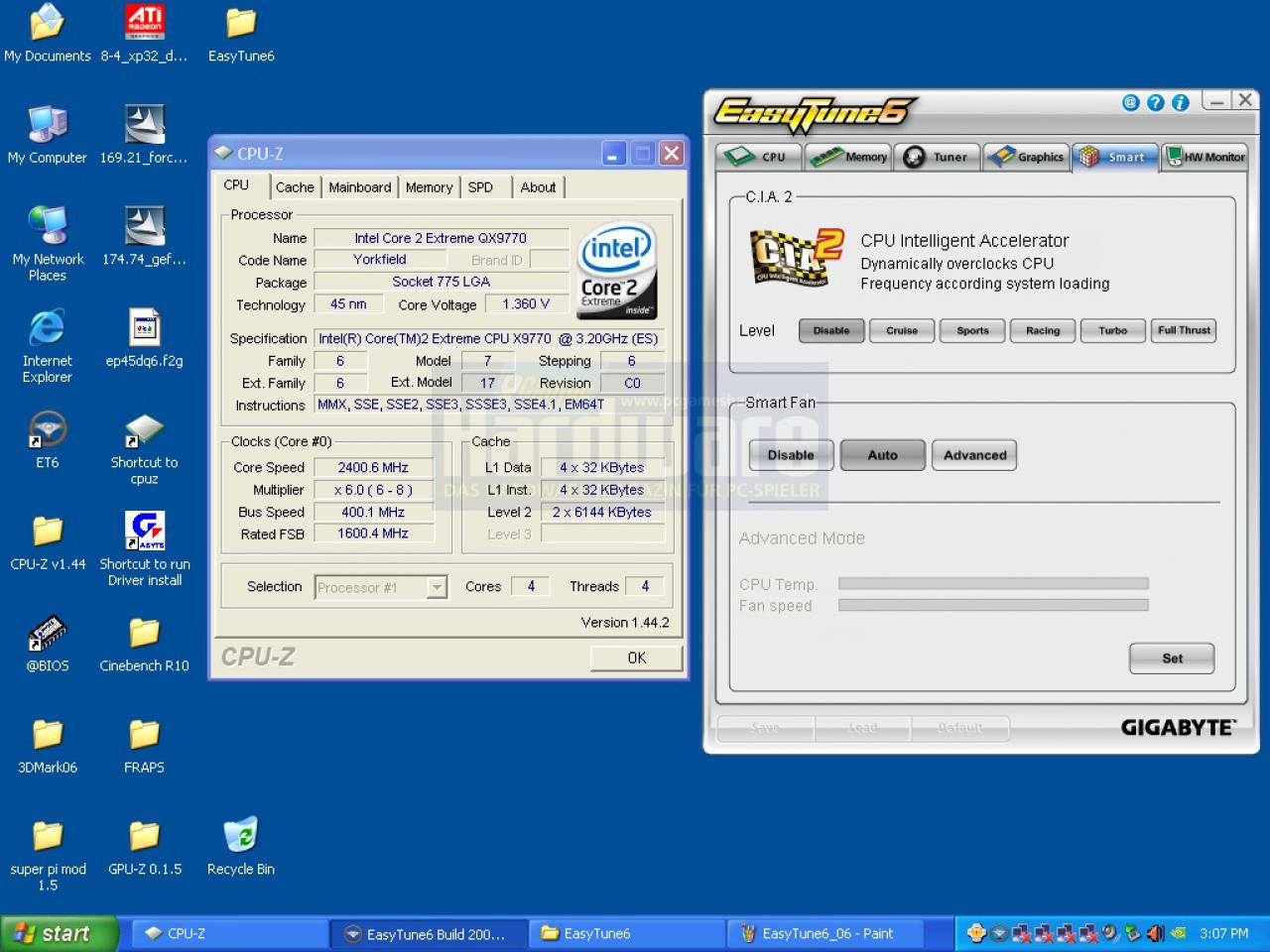 [09/05/2008] Easy Tune 6 im Vergleich mit CPU-Z (Bild: PCGH)
