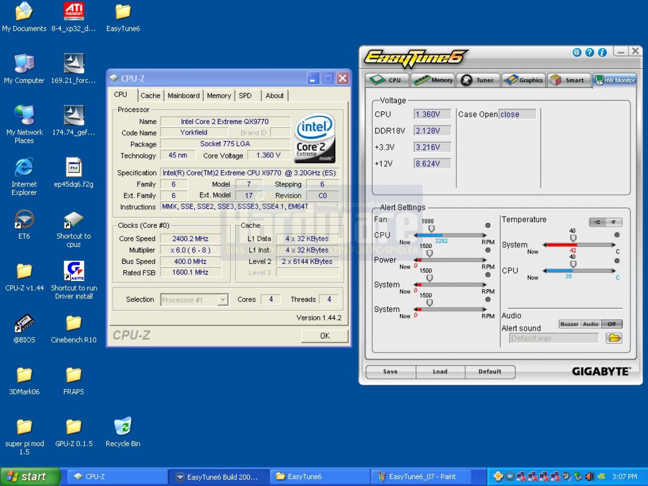 [09/05/2008] Easy Tune 6 im Vergleich mit CPU-Z (Bild: PCGH)