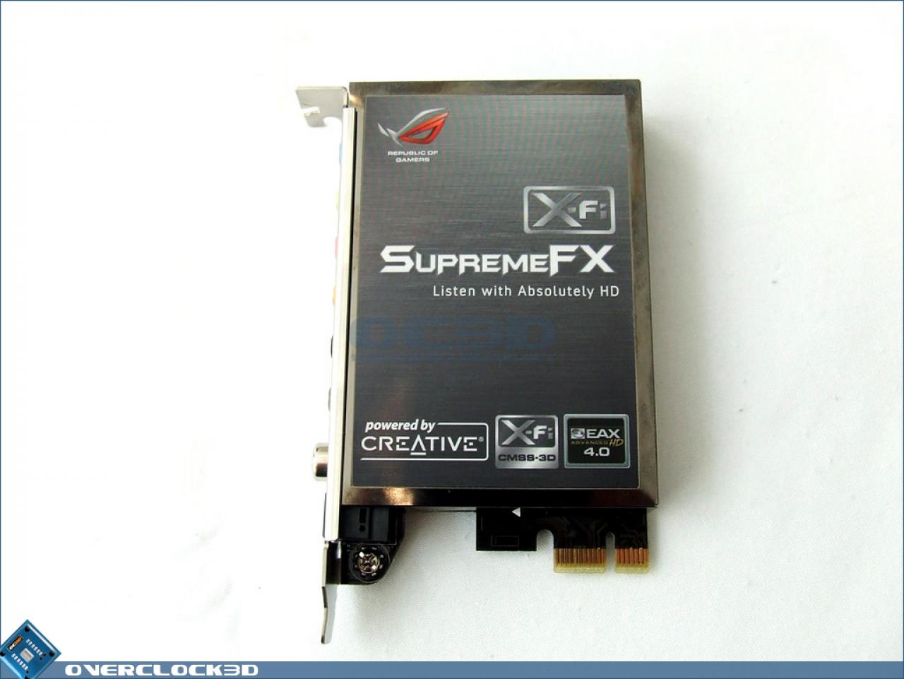 [19/05/2008] Asus Maximus II Formula: Die im Lieferumfang enthaltene Soundkarte besitzt einen X-Fi-Chip und unterstützt EAX bis zur Version 4.0 (Bild: overclock3d.net)