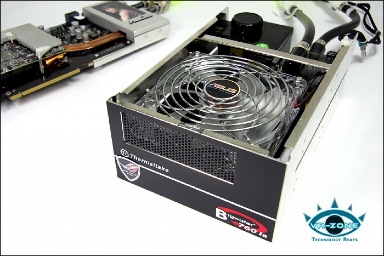 [22/05/2008] Die Kühlung der Asus EAH3850 Trinity übernimmt eine Thermaltake Big Water 760 IS