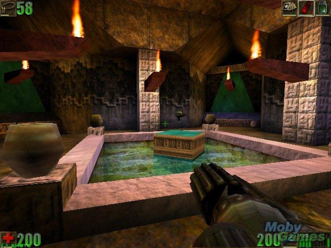 [21/05/2008] Feuer, Wasser, Licht - diese Effekte! 1998 staunten wir nicht schlecht, vor allem mit einer 3dfx-Karte und Glide sah Unreal fantastisch aus. (Bild: Mobygames)