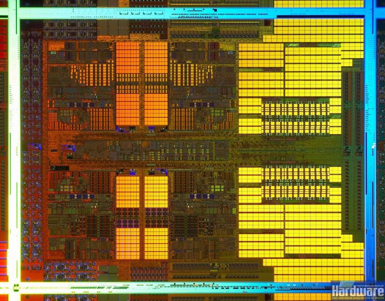 [08/05/2008] Der Die eines 45nm-Prozessors von AMD.