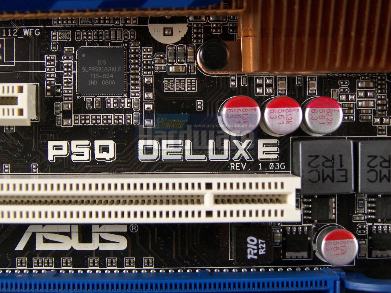 [05/05/2008] Asus P5Q Deluxe: Die Revision 1.03G deutet auf ein finales Produkt hin, eine Bestätigung konnte uns Asus aber nicht geben. (Bild: PCGH)