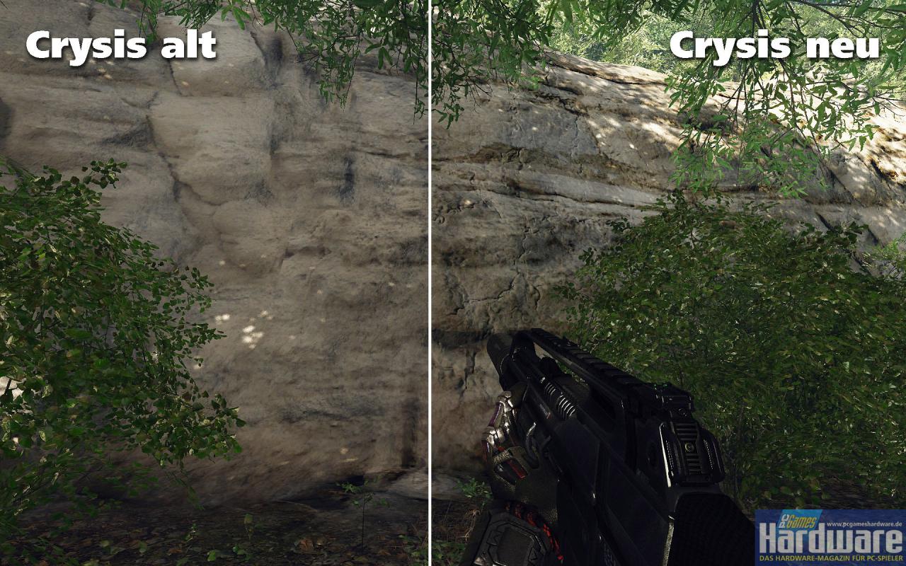 [20/05/2008] Im Forum von Crymod sind erste Bilder eines geplanten Texturmods für Crysis aufgetaucht. Bei den Texturen sieht man sowohl eine erhöhte Sättigung als auch einen besseren Kontrast. Außerdem sind zusätzliche Details erkennbar wie Strukturen am Boden oder an Wänden. Crytek selbst arbeitet an einem offiziellen Texturupdate, das noch dieses Jahr erscheinen soll.