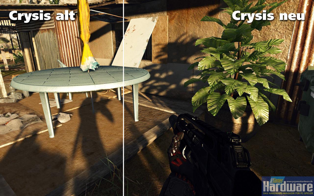[20/05/2008] Im Forum von Crymod sind erste Bilder eines geplanten Texturmods für Crysis aufgetaucht. Bei den Texturen sieht man sowohl eine erhöhte Sättigung als auch einen besseren Kontrast. Außerdem sind zusätzliche Details erkennbar wie Strukturen am Boden oder an Wänden. Crytek selbst arbeitet an einem offiziellen Texturupdate, das noch dieses Jahr erscheinen soll.