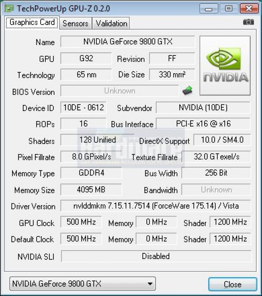 [06/05/2008] Nvidia Hybrid-SLI: GPU-z zeigt sich verwirrt (Bild: PCGH)