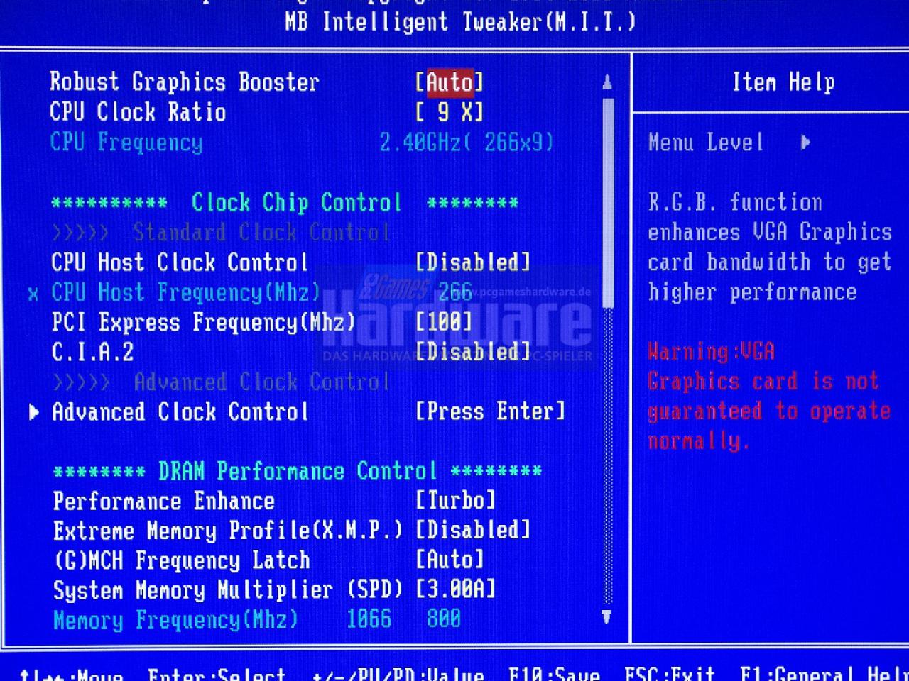 [05/05/2008] Gigabyte EP45-DS4: P45-BIOS-Optionen bei Gigabyte (Bild: PCGH)
