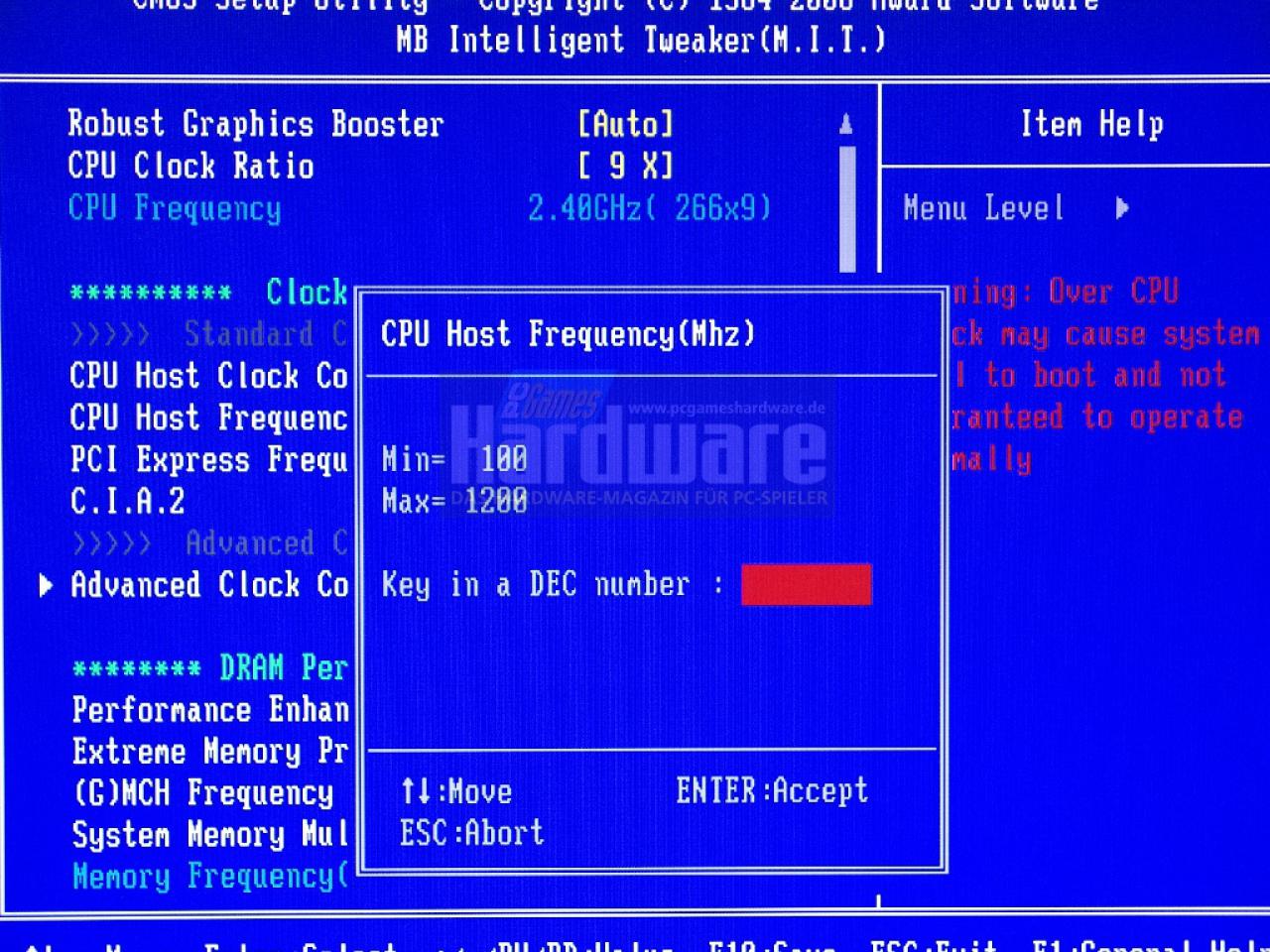[05/05/2008] Gigabyte EP45-DS4: P45-BIOS-Optionen bei Gigabyte (Bild: PCGH)
