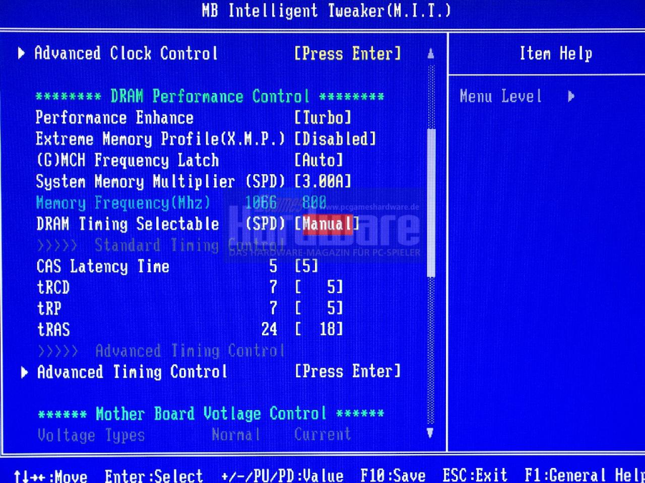 [05/05/2008] Gigabyte EP45-DS4: P45-BIOS-Optionen bei Gigabyte (Bild: PCGH)