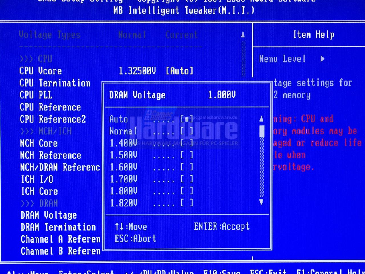 [05/05/2008] Gigabyte EP45-DS4: P45-BIOS-Optionen bei Gigabyte (Bild: PCGH)