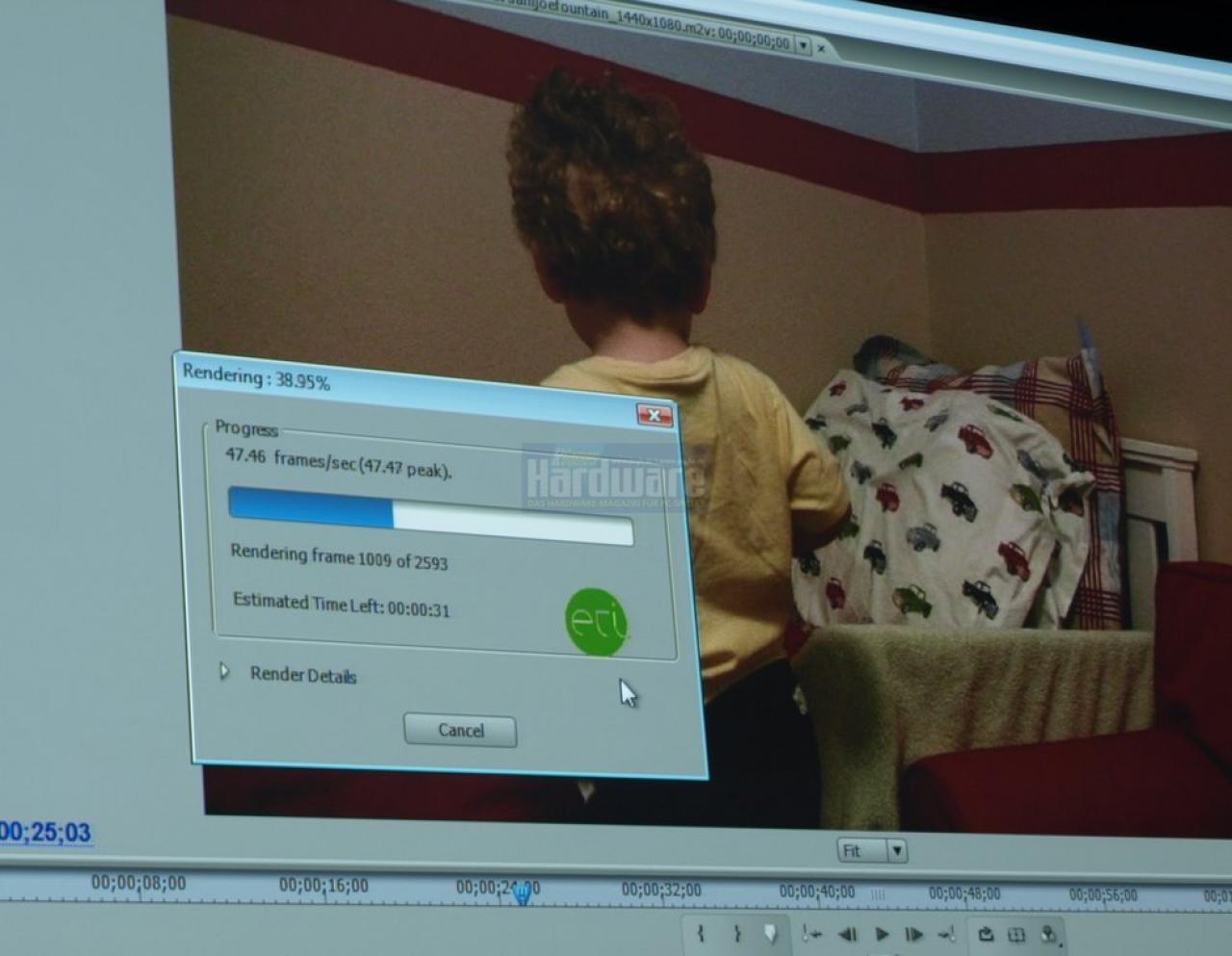 [29/05/2008] Video-Transcoding auf der GPU: Mit rund 47 Fps wird doppelte Echtzeit-Geschwindigkeit erreicht (Bild: PCGH)