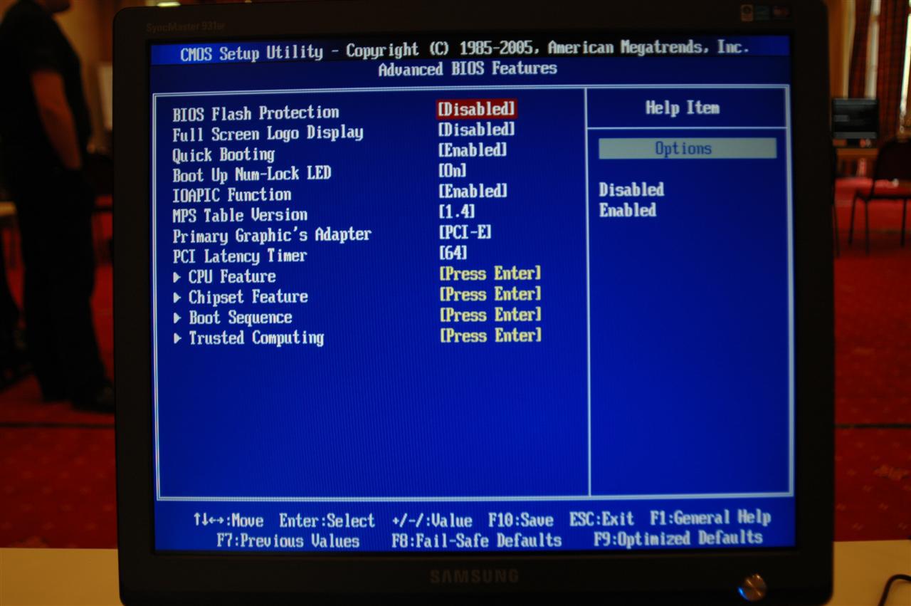 [13/05/2008] BIOS des MSI P45D3 Platinum (Bild: PCGH)