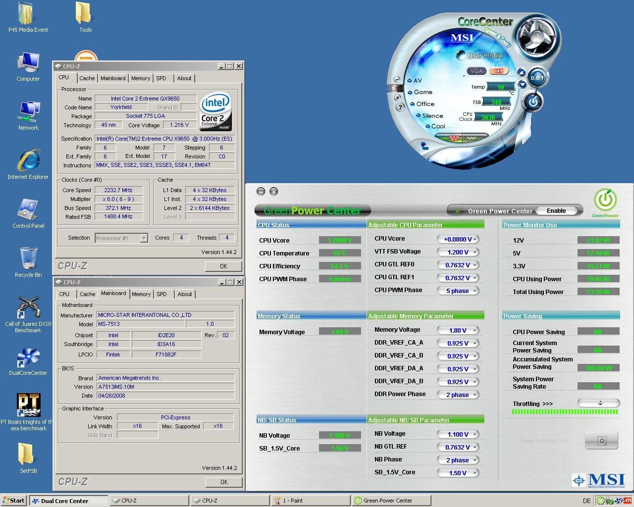 [13/05/2008] Das Windows-Tool von MSI (Green Power Center)