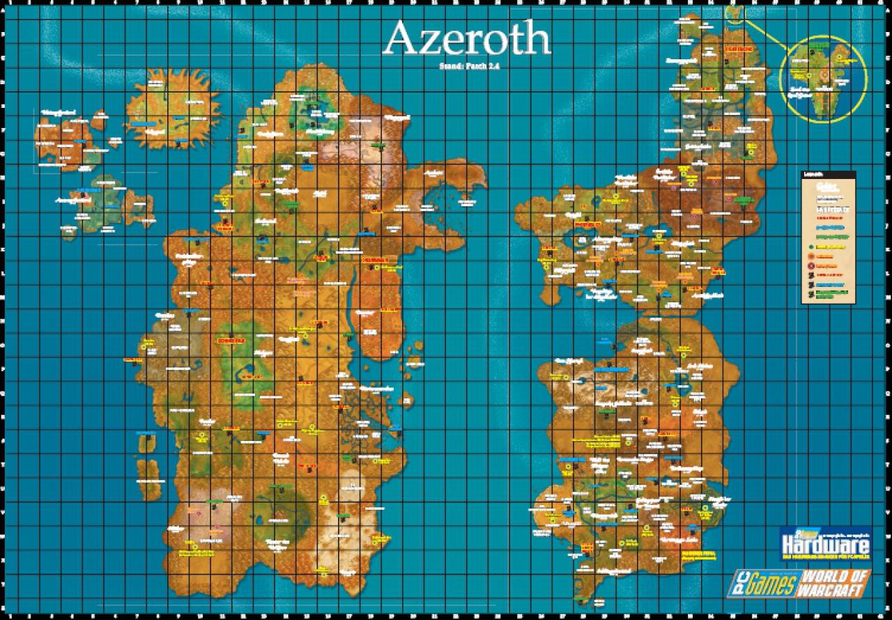 [02/05/2008] Poster 2 Vorderseite: Azeroth und Sonnenbrunnen-Insel (Bild: PCGH)