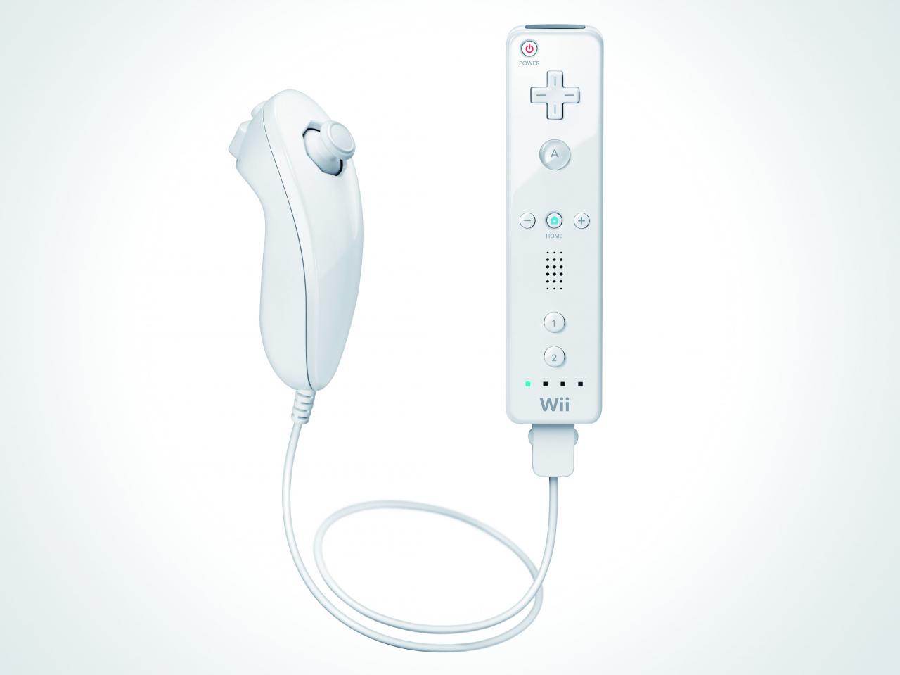 [09/05/2008] Nintendo-Hardware: Innovation „Controller“ Neben dem gefälligen kleinen Gehäuse der Konsole an sich legt Nintendo Hardware in Form der Wii-Remote und des Wii-Nunchuck bei. (Bild: Nintendo)