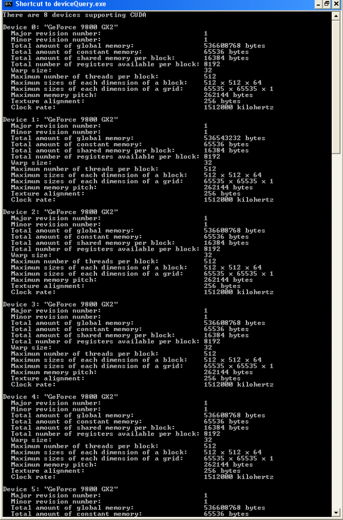 [30/05/2008] GPU-Supercomputer: Quad-9800GX2 mit acht G92-GPUs - CUDA erkennt und nutzt auch ohne SLI alle GPUs im System(Bild: fastra.ua.ac.be)