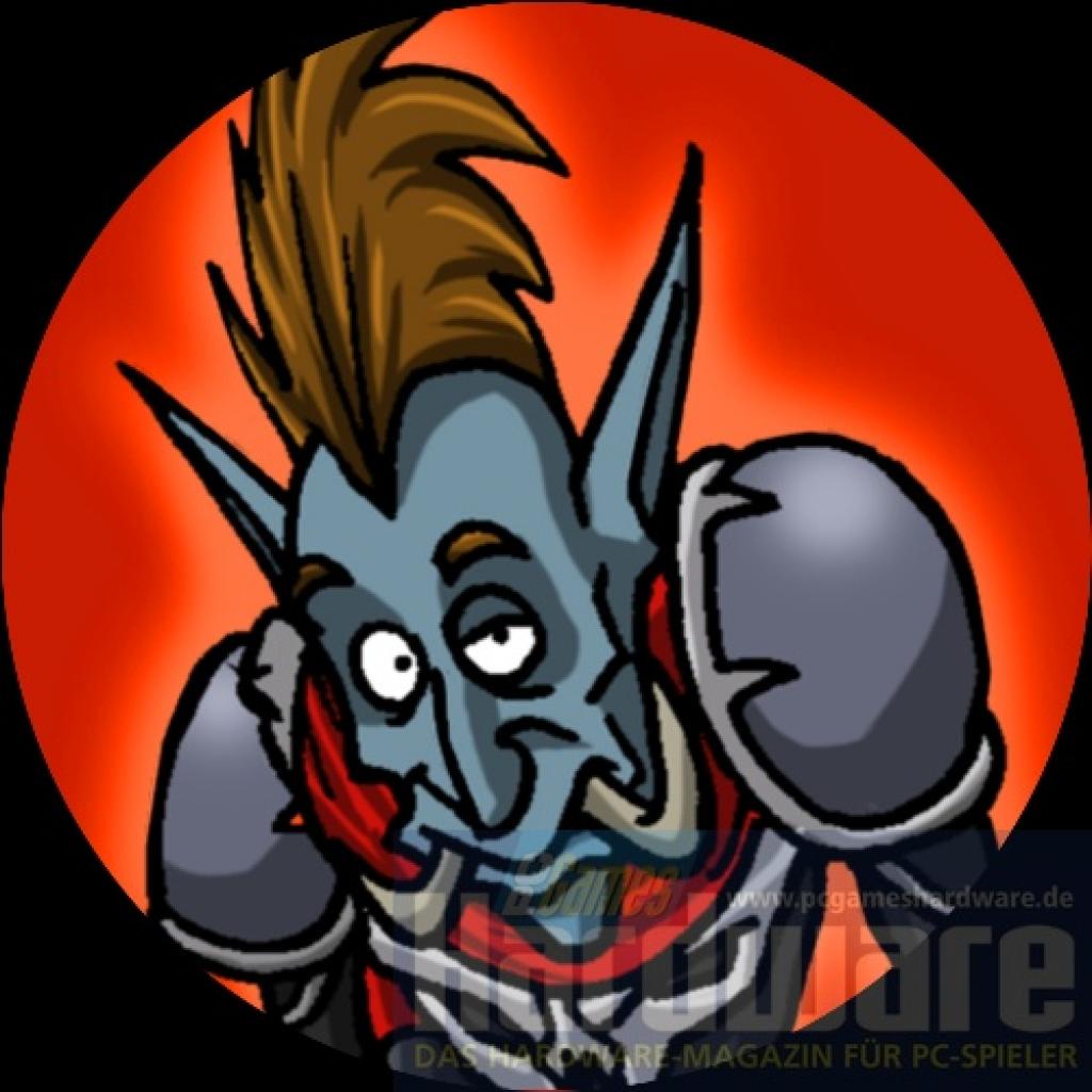 [02/05/2008] Bei jeder Premium-Ausgabe ist einer von zehn WoW-Ansteckern dabei. Motiv: Troll (Bild: PCGH)