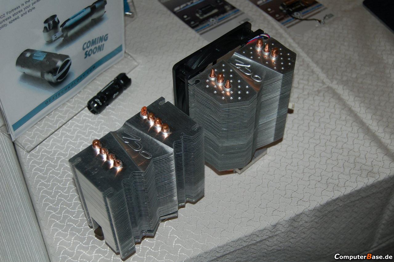 [07/06/2008] OCZ: Im Gegensatz zur bekannten Vendetta-Reihe soll die Gladiator-Serie über vier statt drei Dual-Heatpipes verfügen (Bild: Computerbase.de)