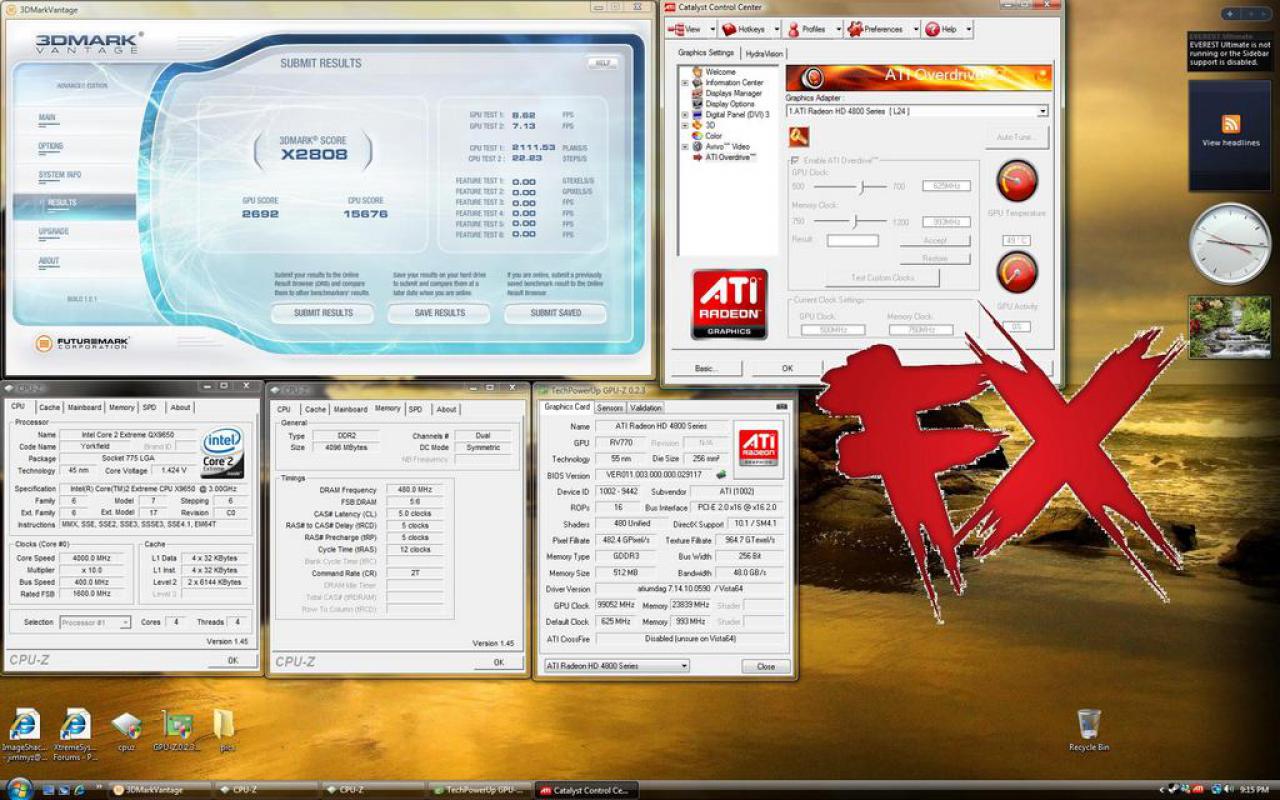 [14/06/2008] Radeon HD4850: Mit Xtreme-Settings werden X2808 Punkte erzielt. (Bild: xtremesystems.org)