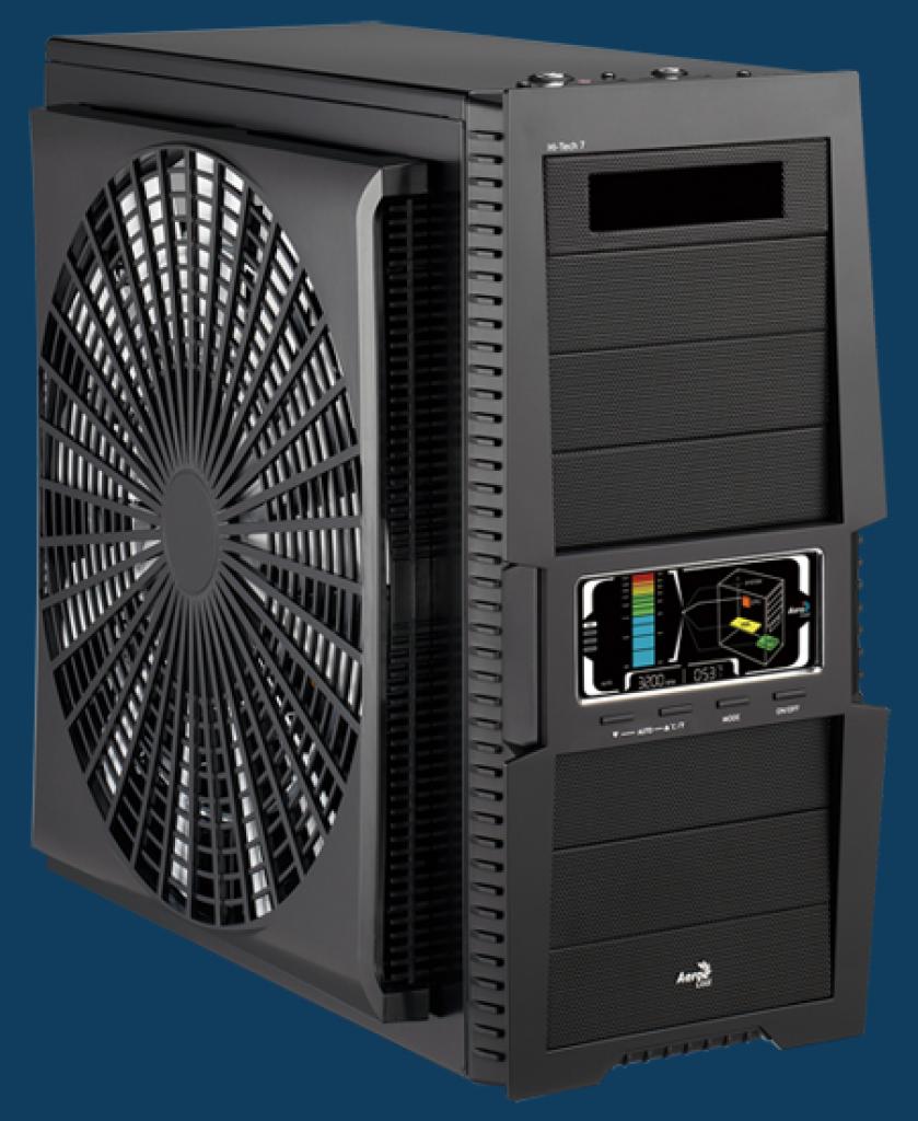 [28/06/2008] Das Aerocool Hi-Tech 7 Pro besitzt einen 400-Millimeter-Lüfter an der Seite, welcher mit 400 RPM arbeitet und 422,5 Kubikmeter Luft pro Stunde bewegt. (Bild: Aerocool)