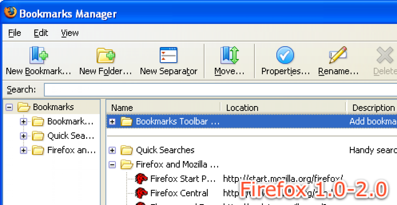 [18/06/2008] Der gewohnte Lesezeichen-Manager ist seit Version 1.0 unverändert. 