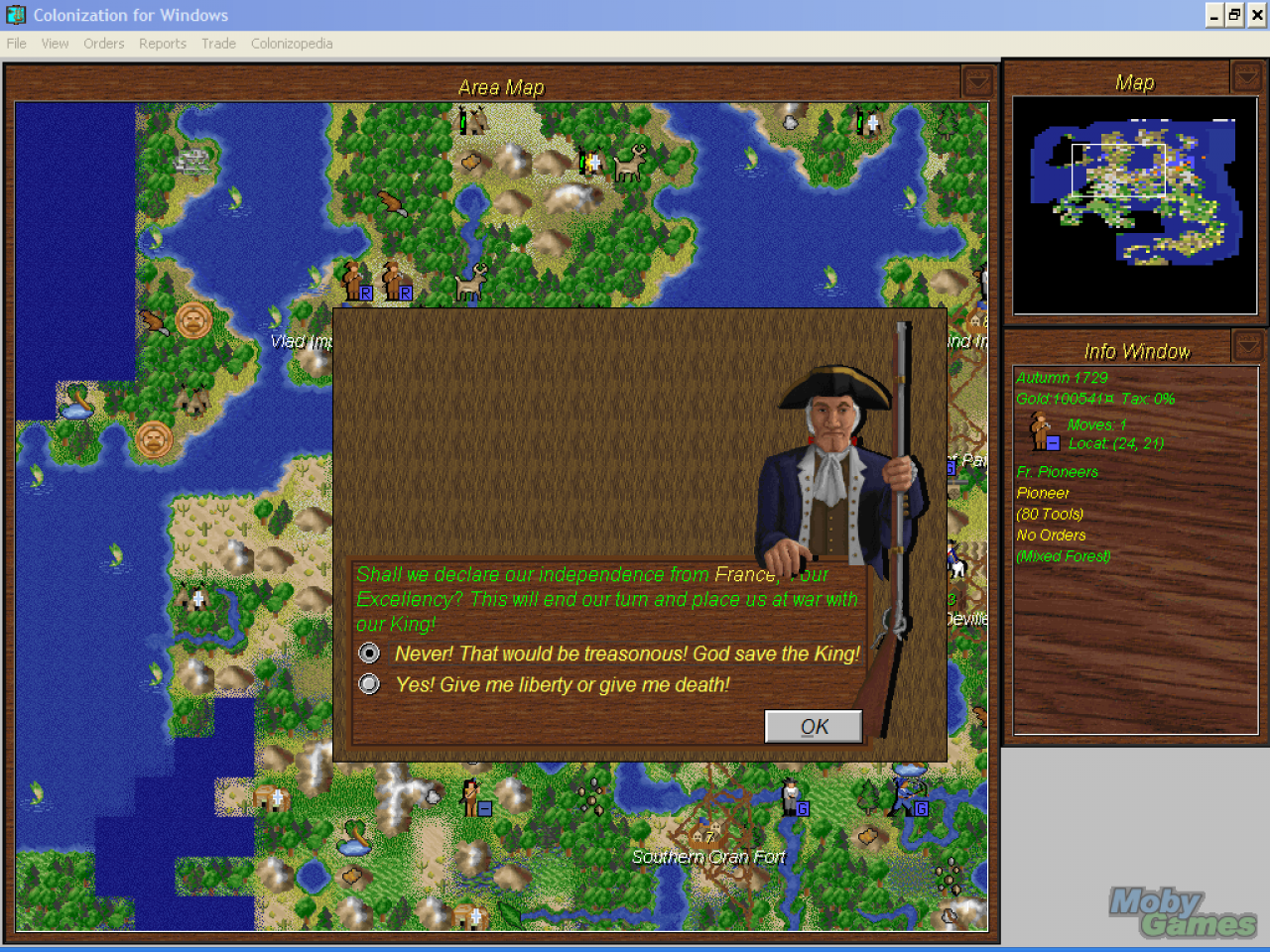 [13/06/2008] Colonization: Windows-Version (1995) - Bild: Mobygames.com