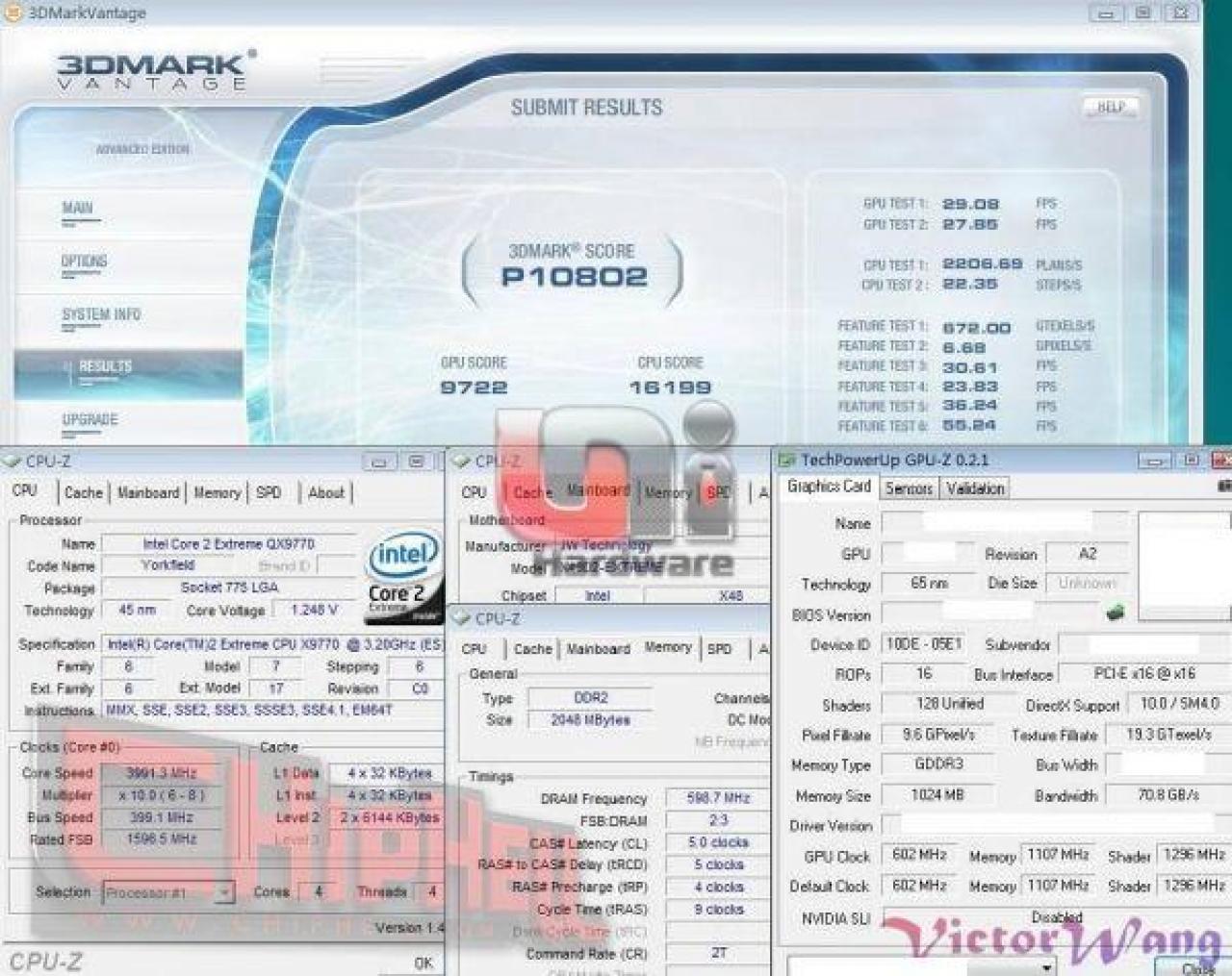 [16/06/2008] Laut chhiphell erreicht die GTX 260 10.802 Punkte im 3D Mark Vantage. (Bild: Chiphell)