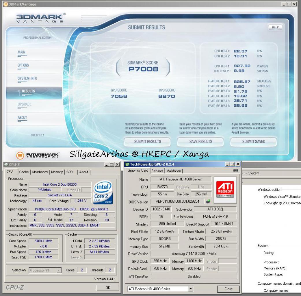 [23/06/2008] AMD Radeon HD 4870 im 3DMark Vantage Performance-Modus mit 1.280x1.024 Bildpunkten. (Bild: hkepc.com)