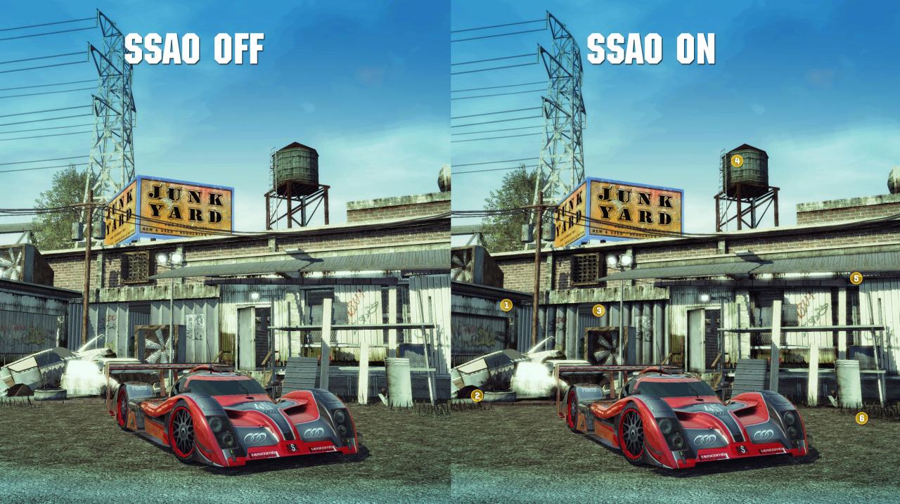 [09/06/2008] Burnout Paradise (PC): Ambient Occlusion Mapping im Einsatz. Soft Shadows helfen, der Szene noch mehr Struktur zu geben.