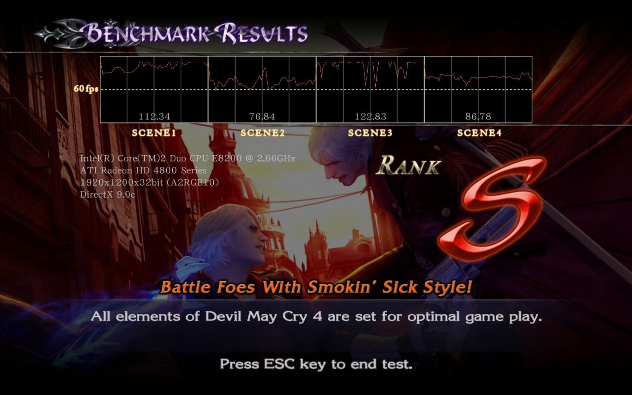 [23/06/2008] AMD Radeon HD 4870: Devil May Cry 4 Eindstellungen auf Super High, 1.920x1.200 mit 8xMSAA (Bild: hkepc.com)