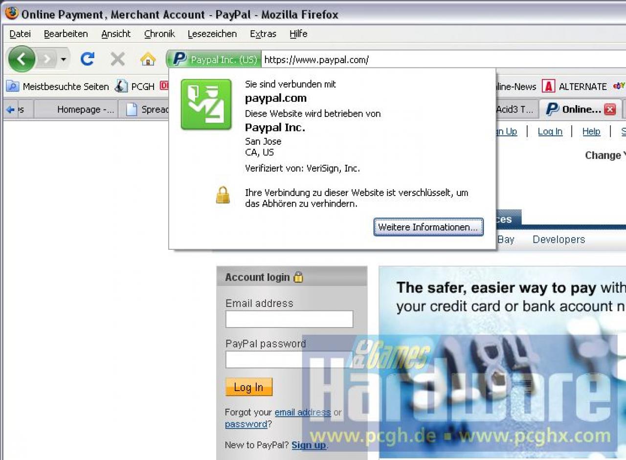 [17/06/2008] Die One-click-site-info zeigt diverse Details über die besuchte Webseite. (Bild: PCGH)