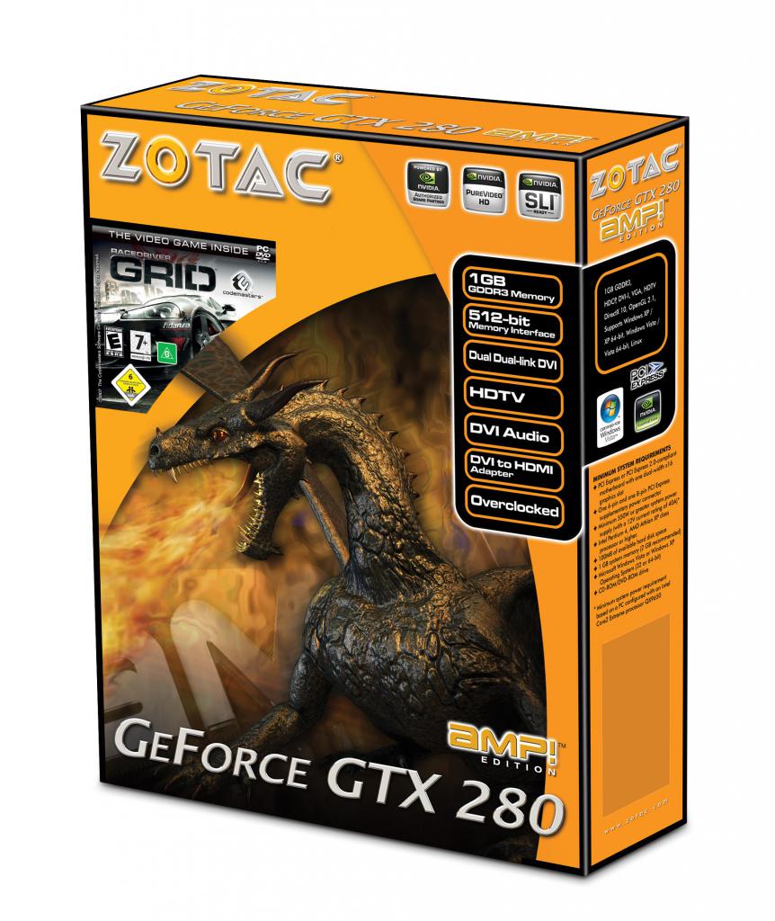 [17/06/2008] Zotac Geforce GTX 280 AMP! (Bild: Zotac)