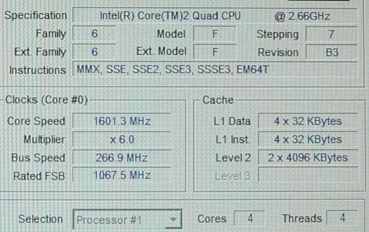 [09/06/2008] Intel Quad-Core: Offensichtlich ein Q6700 (Bild: Pczilla)