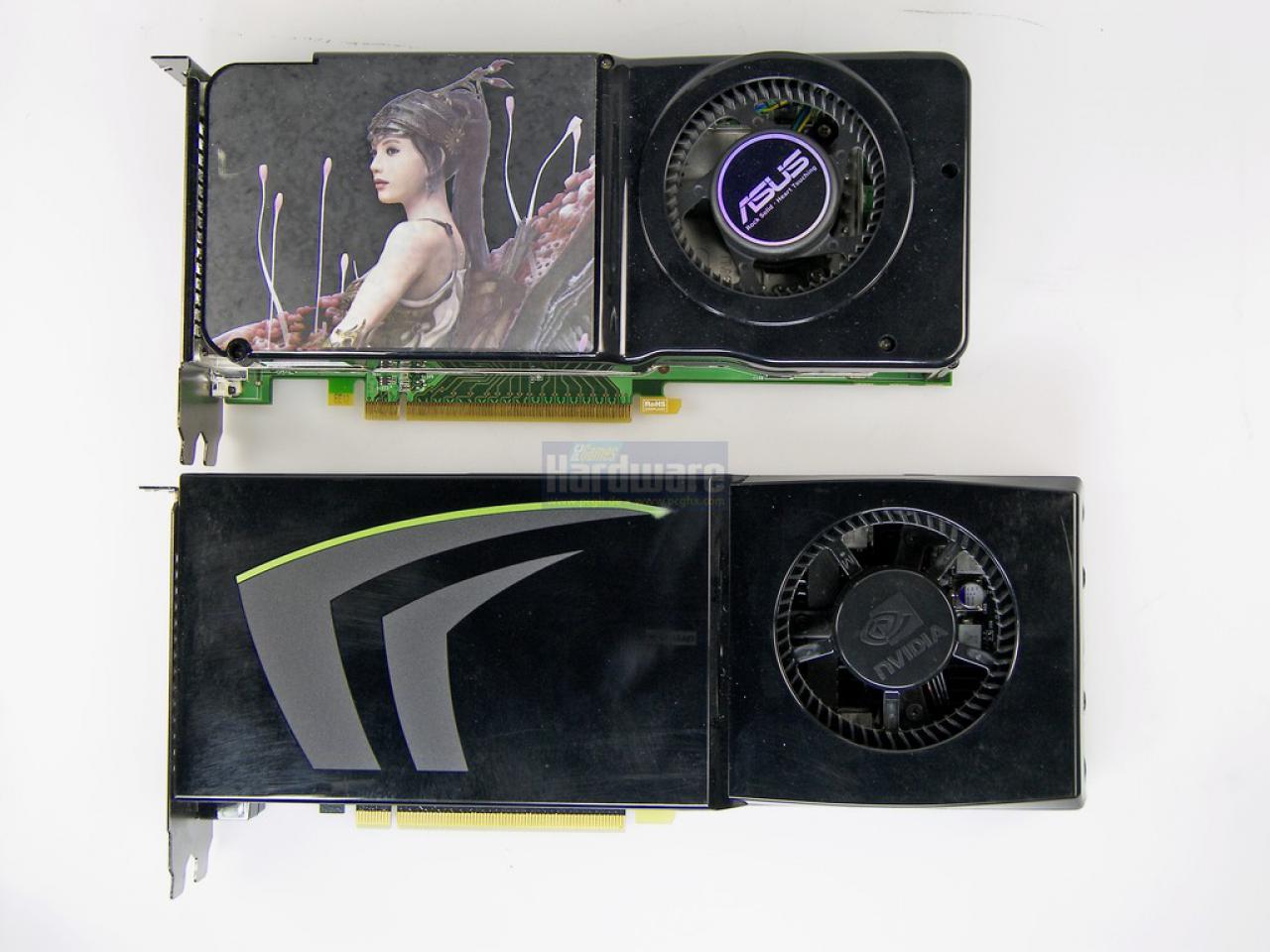 [15/06/2008] Geforce GTX280 im PCGH-Test: Direkter Vergleich zur 8800 GTS/512. Diese ist deutlich kompakter, aber auch leistungsschwächer. (Bild: PCGH)
