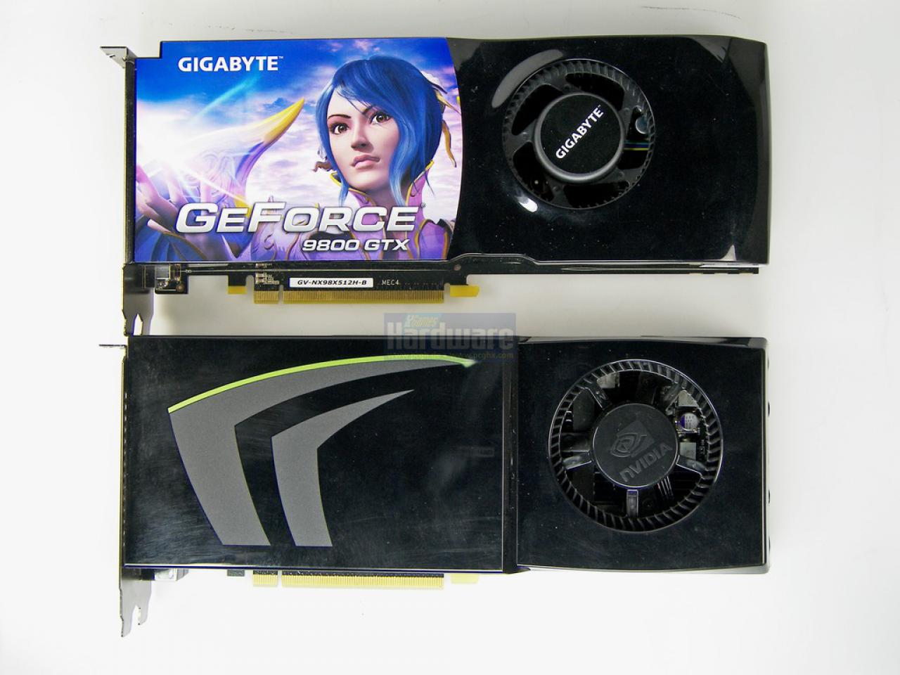 [15/06/2008] Geforce GTX280 im PCGH-Test: Mit sehr ähnlicher Frontaloptik zur 9800 GTX wartet die neue Karte auf. Auch hier liegt der Lüfter abermals weiter hinten. (Bild: PCGH)
