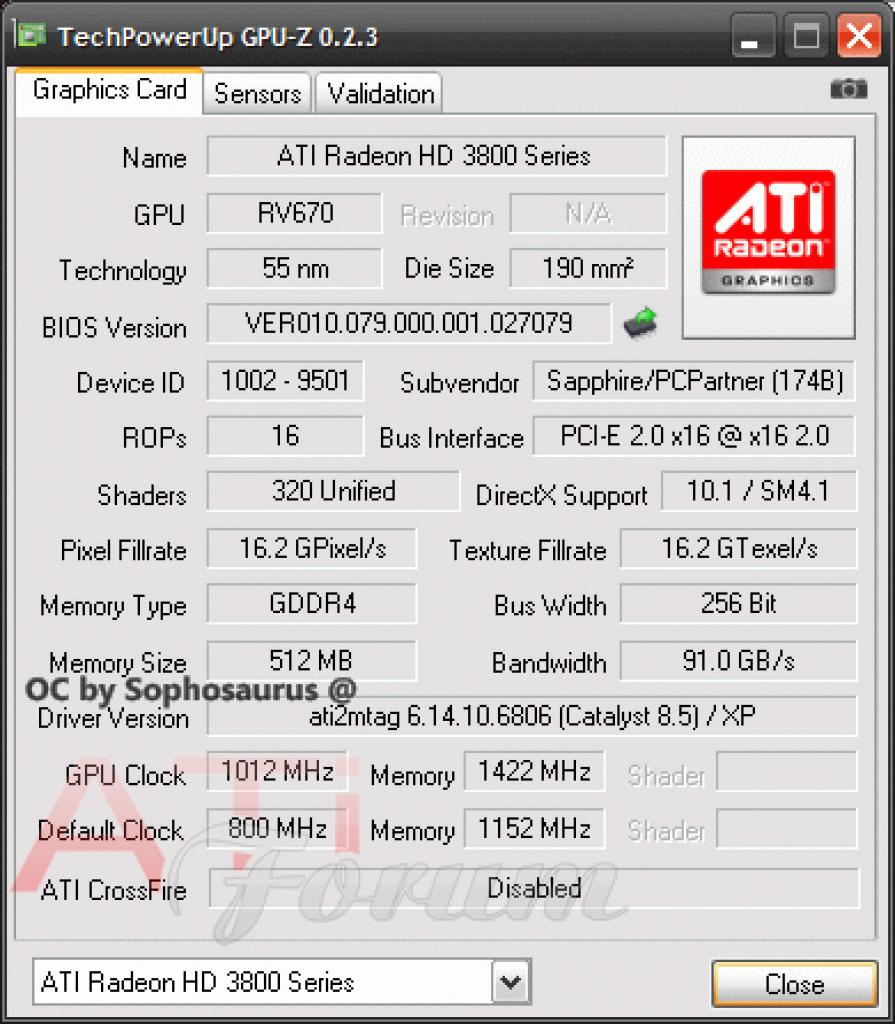 [06/06/2008] Leider verschweigt der GPU-Z-Screenshot den tatsächlich betriebenen Kühlaufwand. (Bild: Ati-Forum.de)