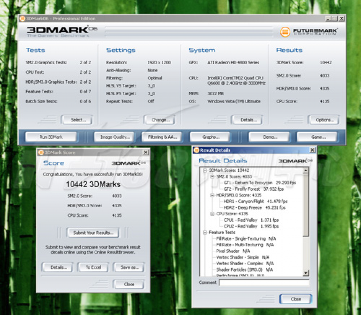 [11/06/2008] HD 4850: 3DMark 06 - 1.920x1.200 (Bild: it168)
